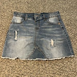 Denim skirt with built in shorts